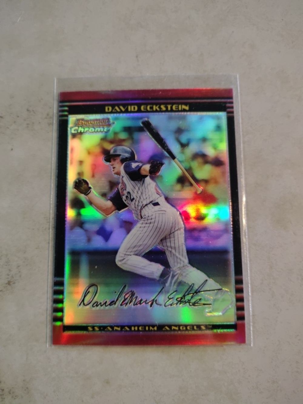David Eckstein 2002 Bowman Chrome Refractors #106 SP 212 /500 Anaheim Angels